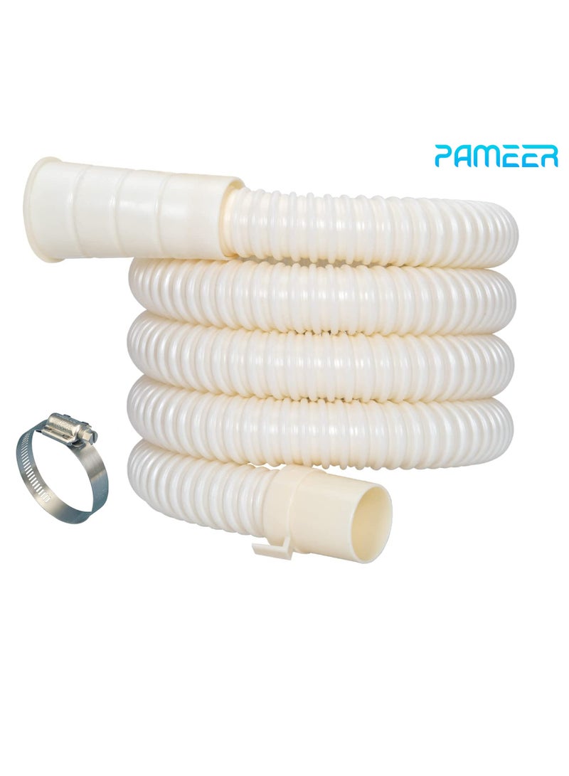 PAMEER 1.5-2 Meter Washing Machine Drain Hose with Clamp for Full & Semi Automatic Washing Machine Outlet Drain Hose Pipe Extension Waste Water Outlet Hose Machine Drain Pipe  Washer Wastewater Drain Outlet - Image 1