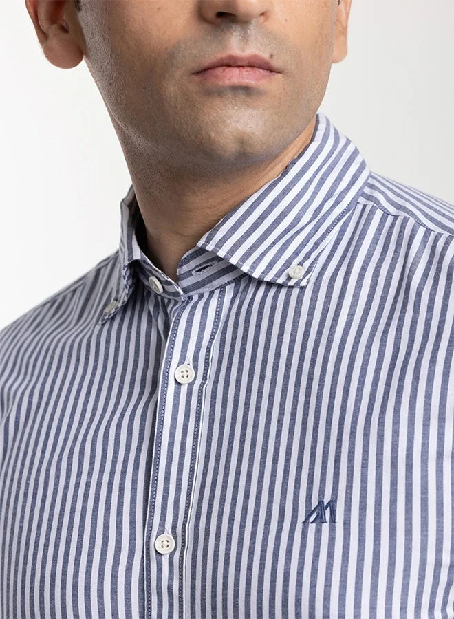 تكلف The Tailored Stripes Dark Grey Yarn Dyed Shirt with Refined Softness