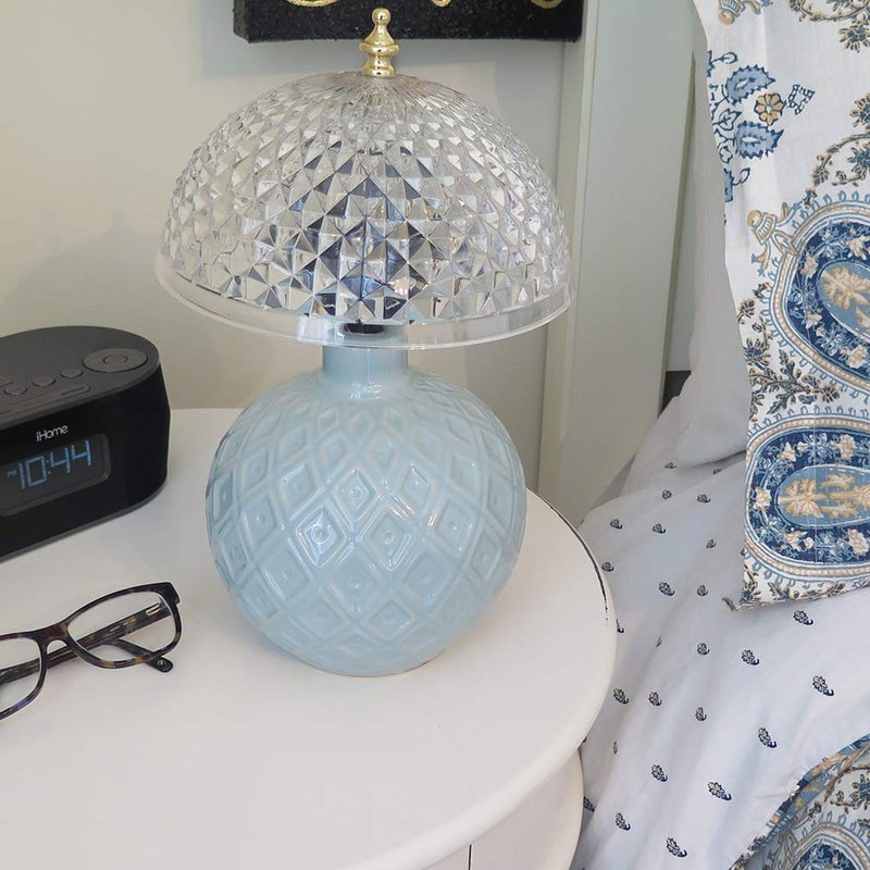 Evelots Clip On Shade for Ceiling Light Bulb or Lamp-2 Pack-Antique-Diamond Cut-Acrylic - Image 5