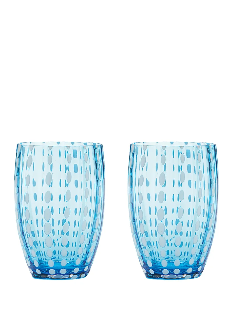 Zafferano Perle Glass Tumbler Aquamarine Ø.71x109mm. CL.32