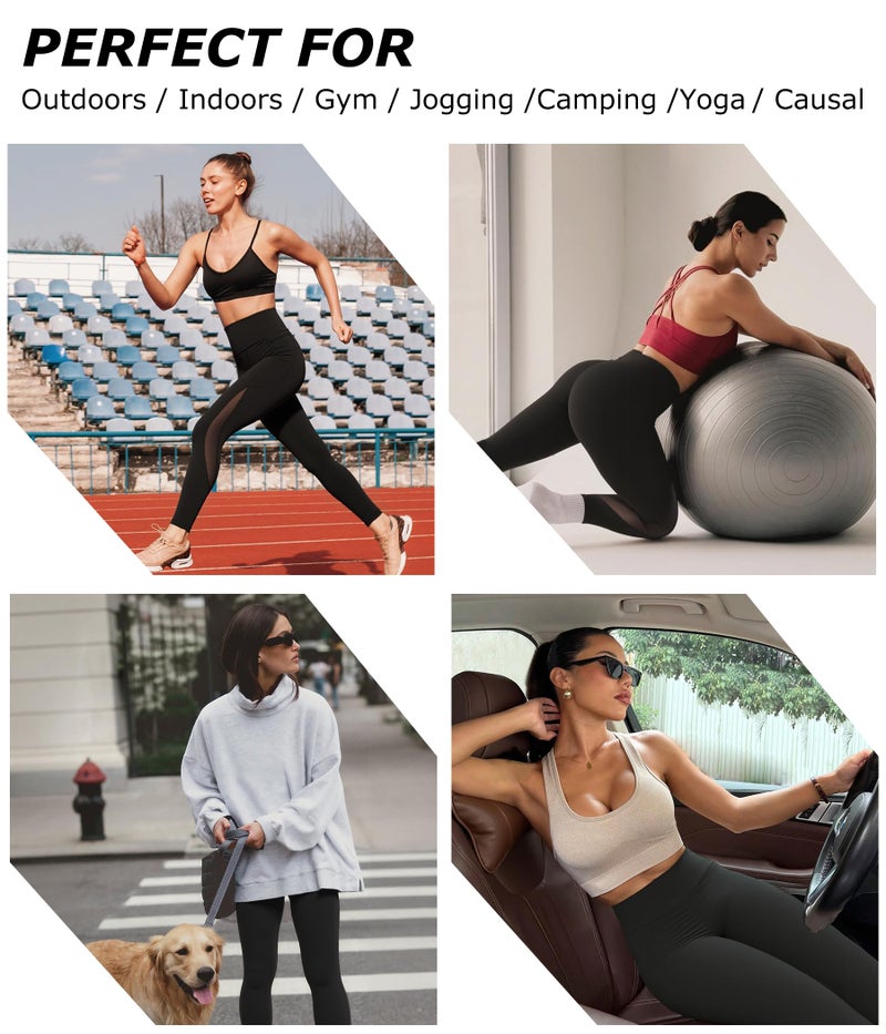 TrainingGirl Mesh Leggings for Women High Waisted Yoga Pants Workout Running Printed Leggings Gym Sports Tights with Pockets (Black, Medium) - Image 5