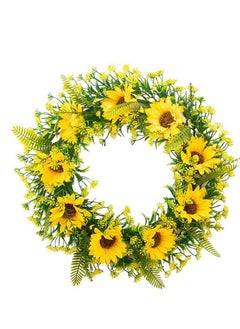 Generic Spring wreath of artificial sunflowers  - Image 1