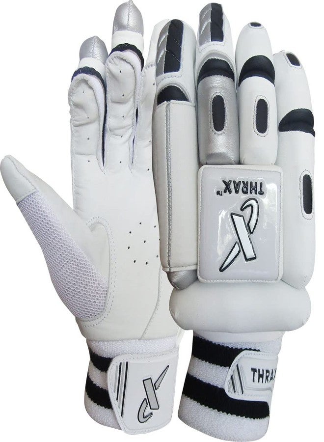 THRAX Player Ultimate Cricket Batting Gloves Black White for Right Hand Batsman - Image 1