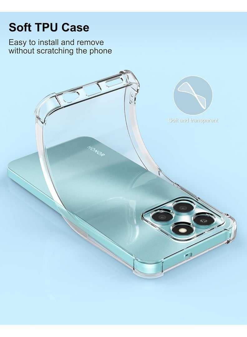 Theodor Honor X6A Clear Case, Shock-Absorption TPU Cell Phone Cover with Reinforced Corners, Soft Flexible & Crystal Clear Protective Bumper Case - Image 3