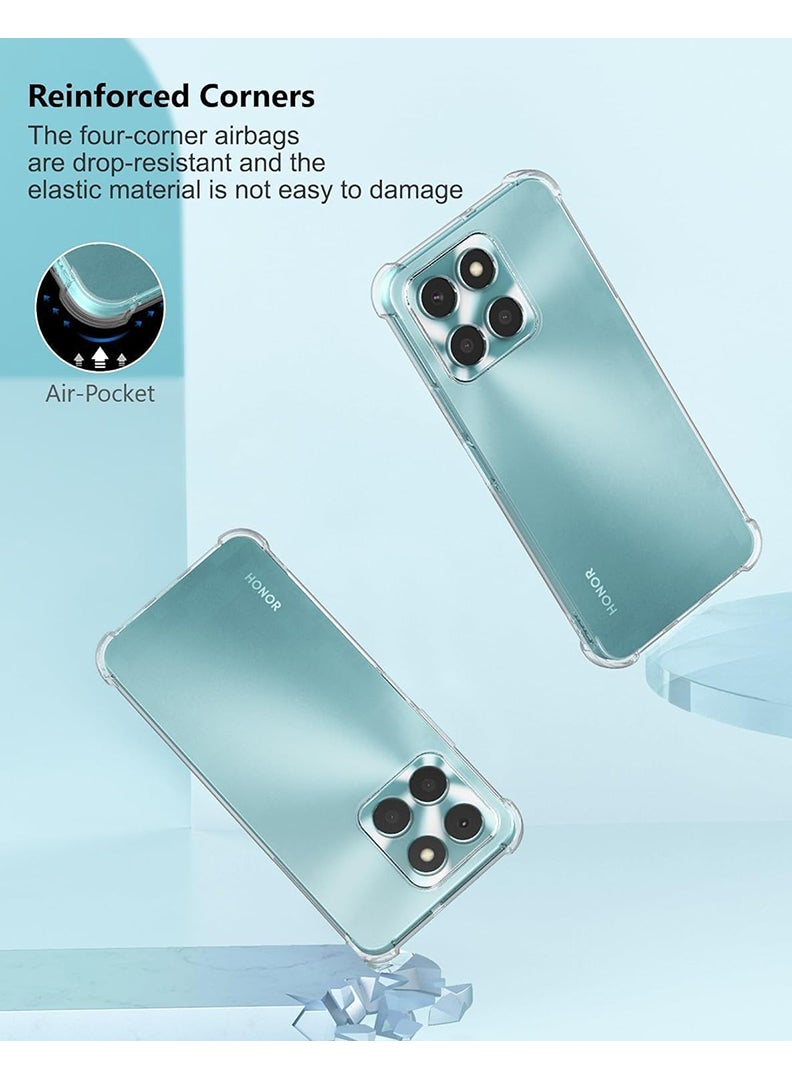Theodor Honor X6A Clear Case, Shock-Absorption TPU Cell Phone Cover with Reinforced Corners, Soft Flexible & Crystal Clear Protective Bumper Case - Image 4
