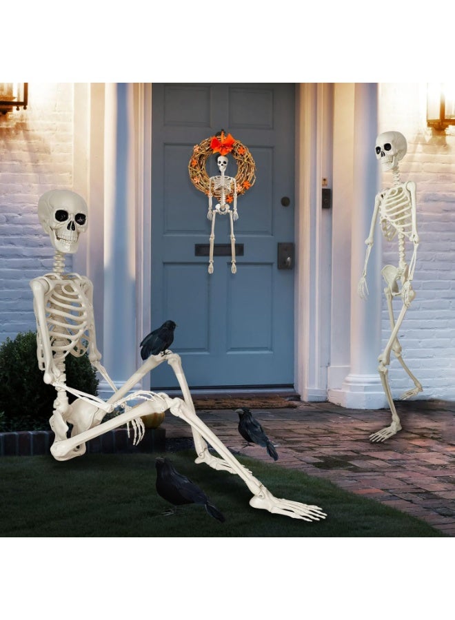 xppier Halloween Skeleton Decorations, 40CM Posable Human Skeleton Decorations for Halloween Party Decor, Haunted House Props Indoor Outdoor Decoration - Image 1