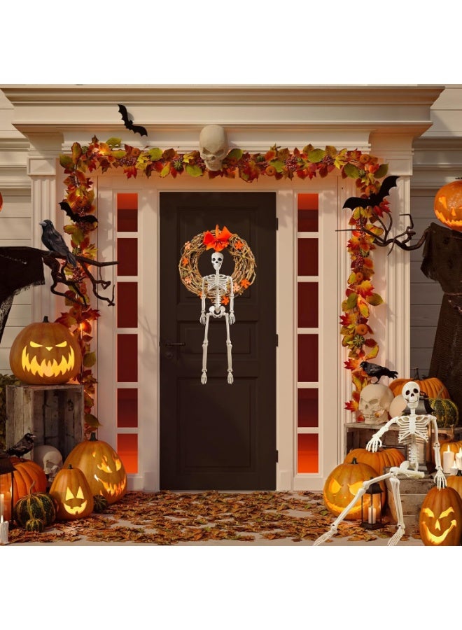 xppier Halloween Skeleton Decorations, 40CM Posable Human Skeleton Decorations for Halloween Party Decor, Haunted House Props Indoor Outdoor Decoration - Image 4