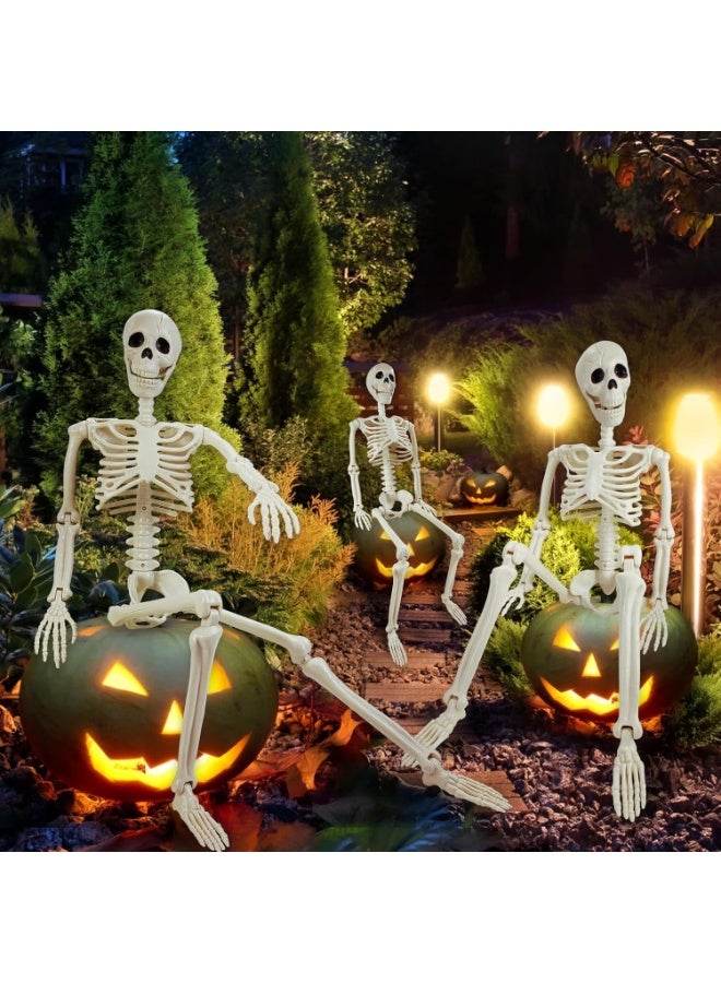 xppier Halloween Skeleton Decorations, 40CM Posable Human Skeleton Decorations for Halloween Party Decor, Haunted House Props Indoor Outdoor Decoration - Image 5