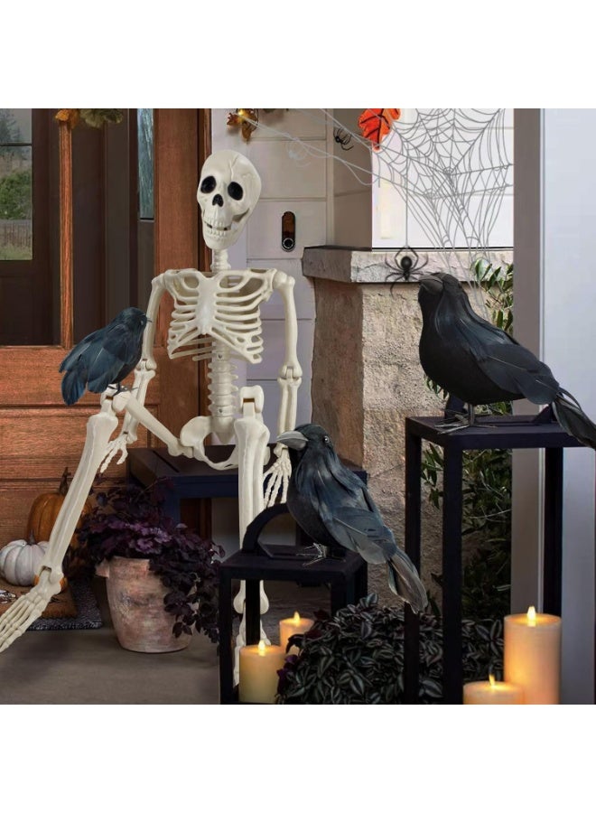 xppier Halloween Skeleton Decorations, 40CM Posable Human Skeleton Decorations for Halloween Party Decor, Haunted House Props Indoor Outdoor Decoration - Image 2