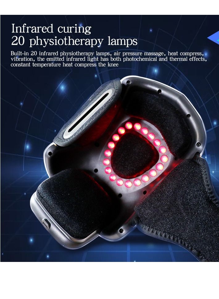 Wireless Knee Massager for Joint Pain Relief Arthritis Cramps Meniscus Pain Electric Vibration Knee Brace Wrap with 3 Adjustable Heat Patterns Intensity Time Red Light White - Image 4