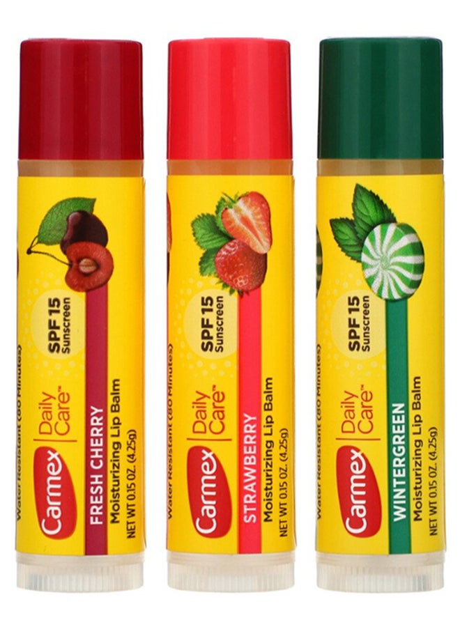 CARMEX Pack Of 3 SPF 15 Daily Care Moisturizing Lip Balm EACH 4.25grams - Image 1