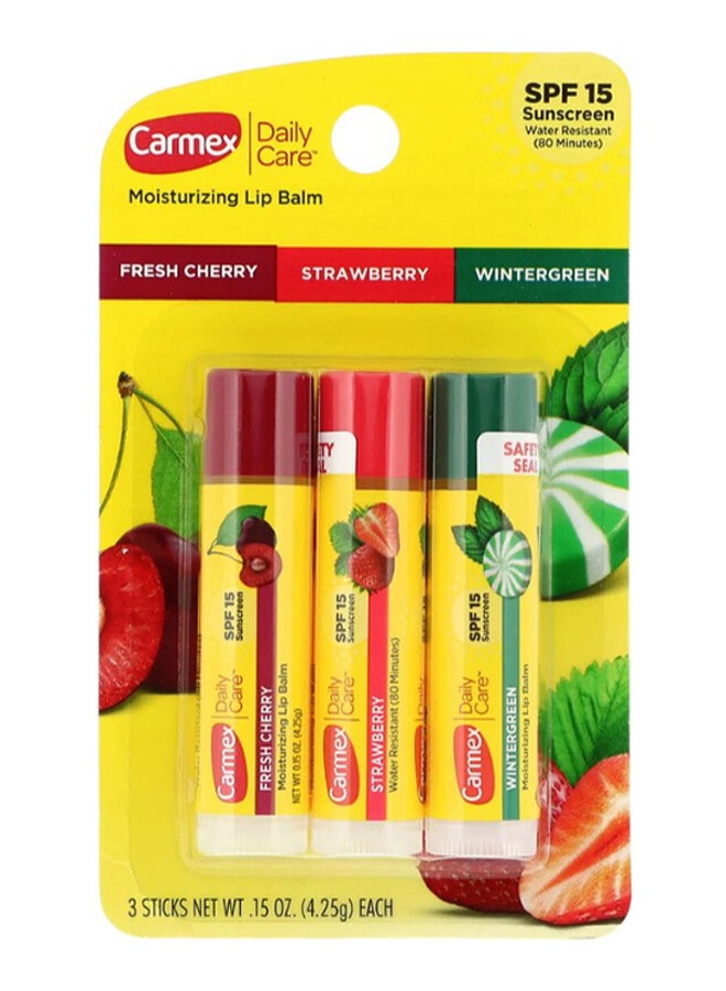 CARMEX Pack Of 3 SPF 15 Daily Care Moisturizing Lip Balm EACH 4.25grams - Image 2
