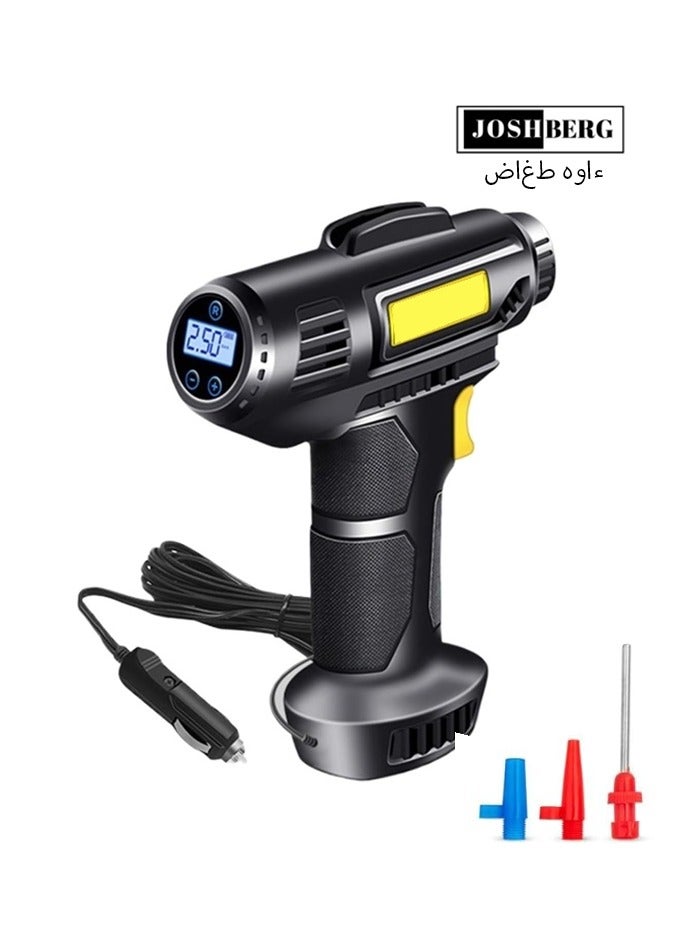 Joshberg Tyre Inflator,Electric Air Compressor,8.4V Electric Digital Tyre Pump with LED Light and 3 Nozzle Adaptors for Car Motorcycle Bicycle Basketball,JM-8817 - Image 1