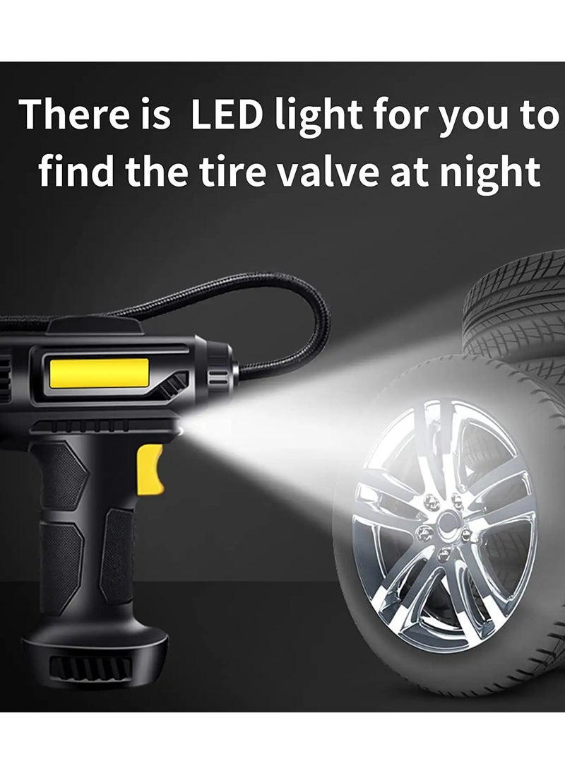 Joshberg Tyre Inflator,Electric Air Compressor,8.4V Electric Digital Tyre Pump with LED Light and 3 Nozzle Adaptors for Car Motorcycle Bicycle Basketball,JM-8817 - Image 3
