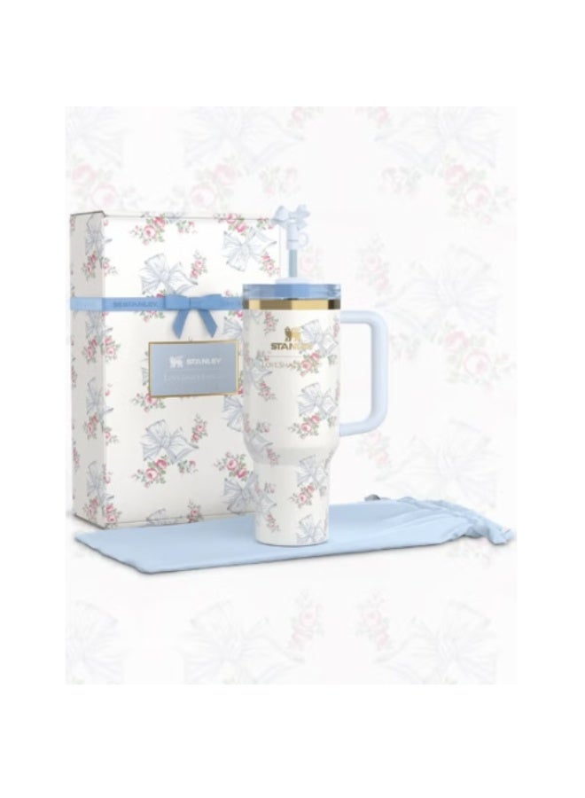 Stanley The X LoveShackFancy Holiday Quencher,Stainless Steel Vacuum Insulated Tumbler with Lid and Straw for Water, Iced Tea or Coffee, Smoothie and More 40 OZ, Presented in Elegant Gift-Ready Packaging - Image 5