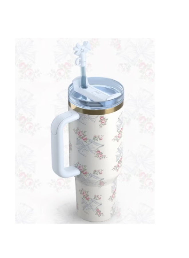 Stanley The X LoveShackFancy Holiday Quencher,Stainless Steel Vacuum Insulated Tumbler with Lid and Straw for Water, Iced Tea or Coffee, Smoothie and More 40 OZ, Presented in Elegant Gift-Ready Packaging - Image 2