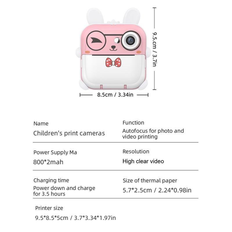 Kids Instant Print Camera: Pink Mini Thermal Printer - High Clear Video Print & DIY Painting Functionality for Kids Creative Play & On-the-go Moment Capture - Image 5