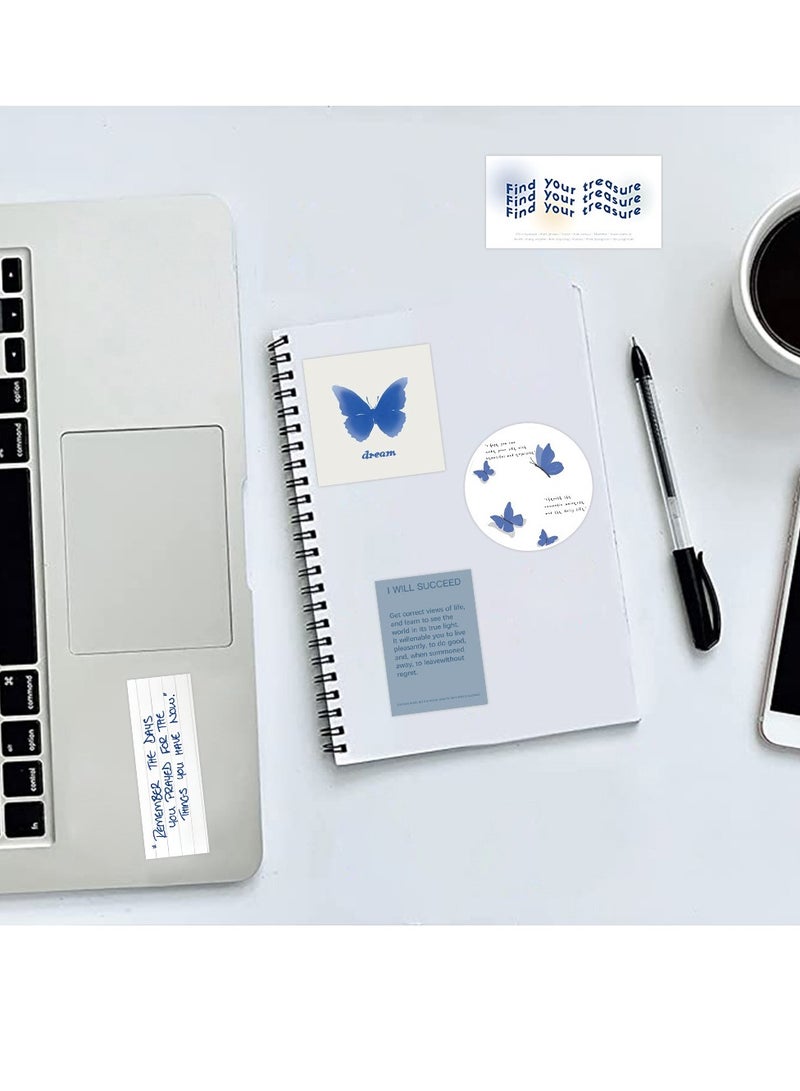 DTBG 57 Pcs Blue INS Graffiti Style Stickers, Laptop Ledger, Water Cup, iPad Phone Case Decoration, Waterproof Sticker  - Image 2