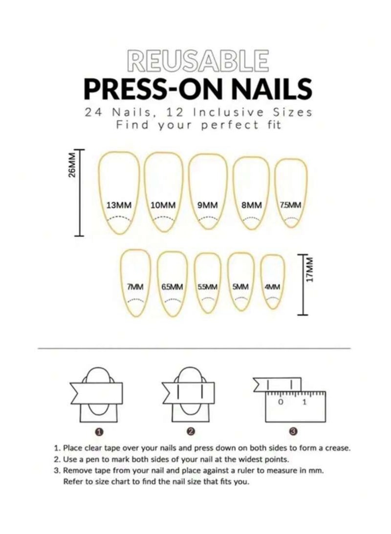 Suerte Press On Nails Almond Solid Color Gradient Glossy 24pcs Press On French Nails Medium Natural classical french White Manicure, Fake acrylic nails with glue kit - Image 5