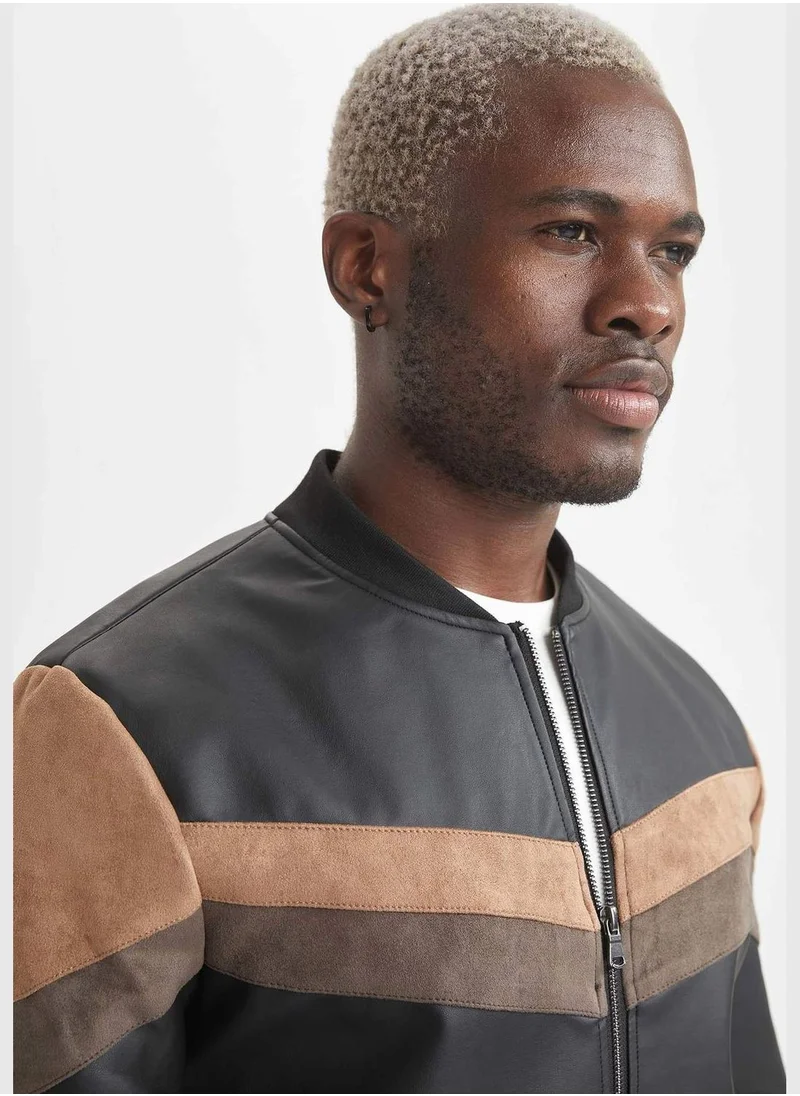 DeFacto Long Sleeve Block Colour Zippered Jacket