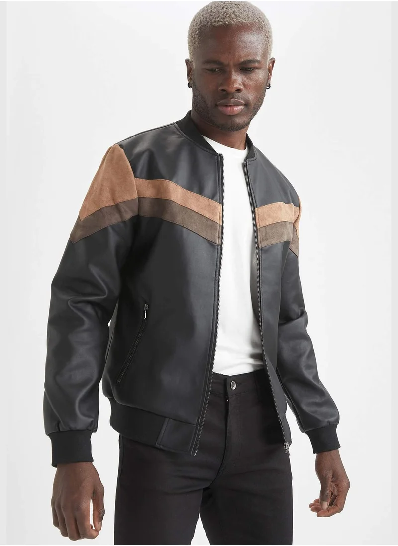 DeFacto Long Sleeve Block Colour Zippered Jacket