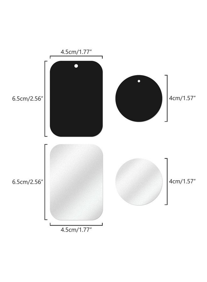 GDMINLO Mount Metal Plate（4Pack） For Magnetic Car Mount Phone Holder With Full Adhesive For Phone Magnet Magnetic Mount Car Mount Magnet（2 Rectangle And 2 Round） - Image 2