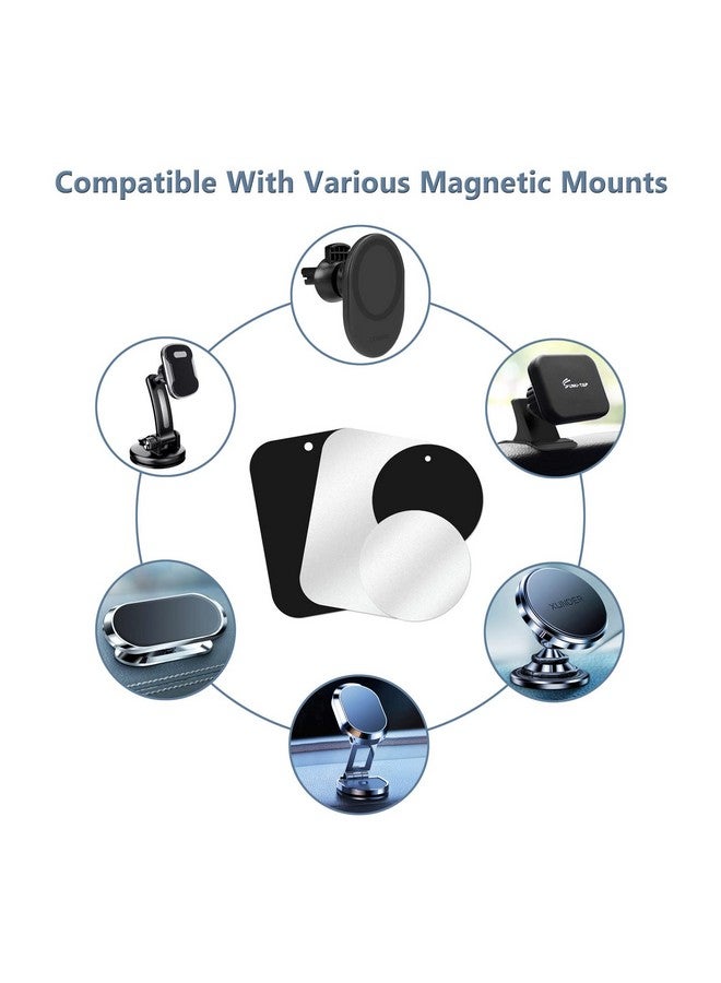 GDMINLO Mount Metal Plate（4Pack） For Magnetic Car Mount Phone Holder With Full Adhesive For Phone Magnet Magnetic Mount Car Mount Magnet（2 Rectangle And 2 Round） - Image 4