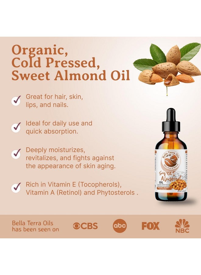 بيلا تيرا أويلز - زيت اللوز الحلو العضوي 4 أونصة - مزيج من فيتامين هـ وحمض الأوليك، خلاصة نقية معصورة على البارد، لمسة فاخرة للبشرة - Image 3