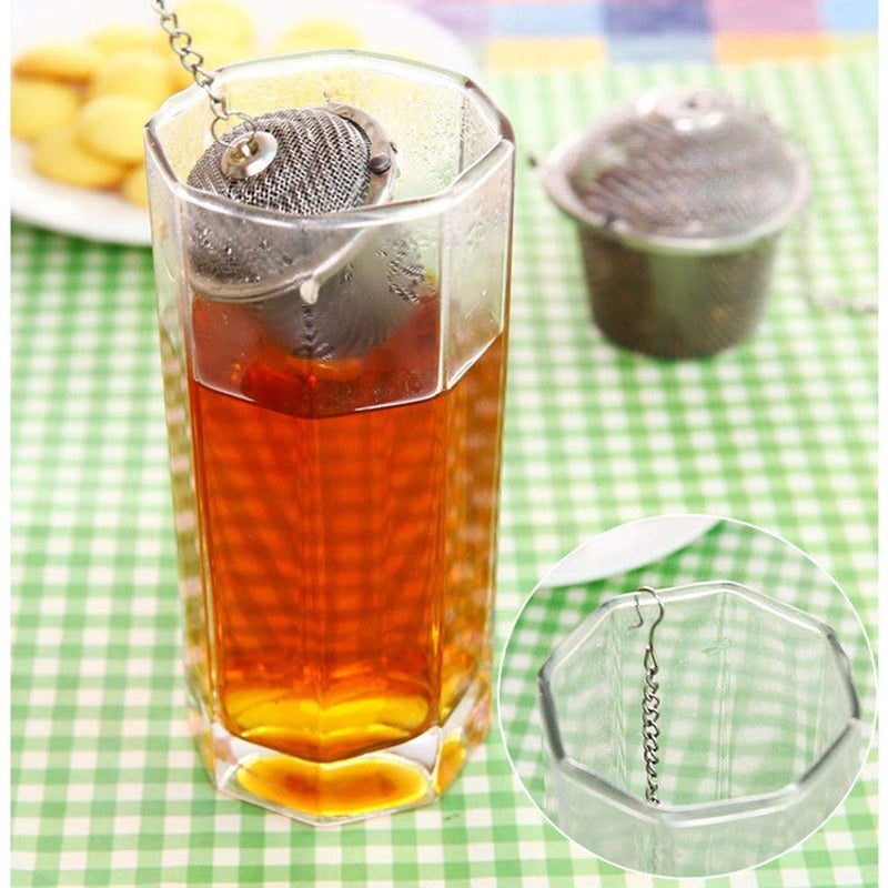 SHUO 4 Size Stainless Steel Tea Strainer Infuser Tea ball Locking Ball Tea Spice Mesh Herbal Ball Cooking tools With Chain - Image 5