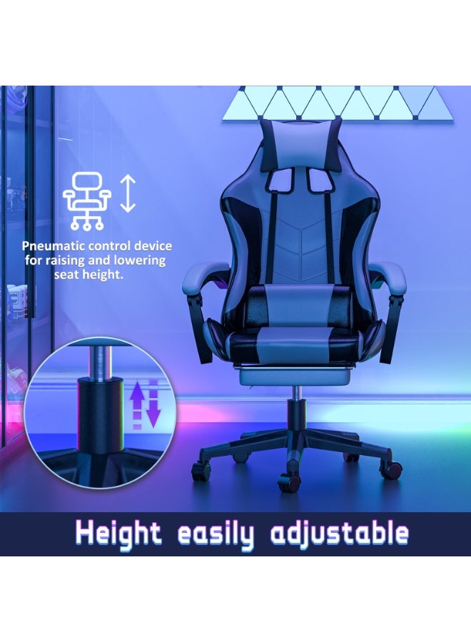 Amoyls Professional PU Leather Gaming Chair with Footrest - Adjustable Ergonomic Computer Office Chair for Ultimate Comfort, High Back Support, and 135° Recline for Work, Gaming, and Rest - Image 4