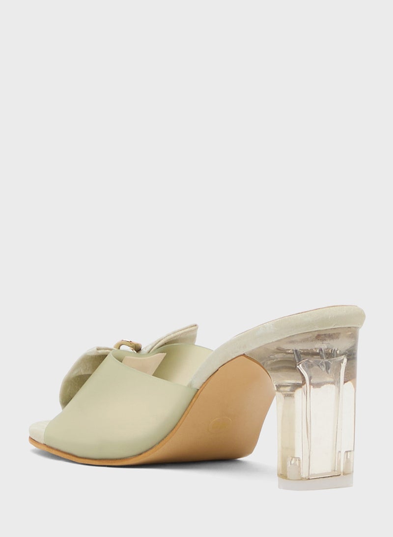 Pink Step High Heeled Sandal With Bow - Image 2