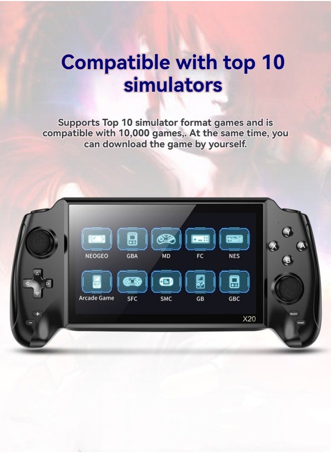 M MIAOYAN - Large screen 7-inch PSP handheld game console two-player arcade GBA retro NES game console FC - Image 1