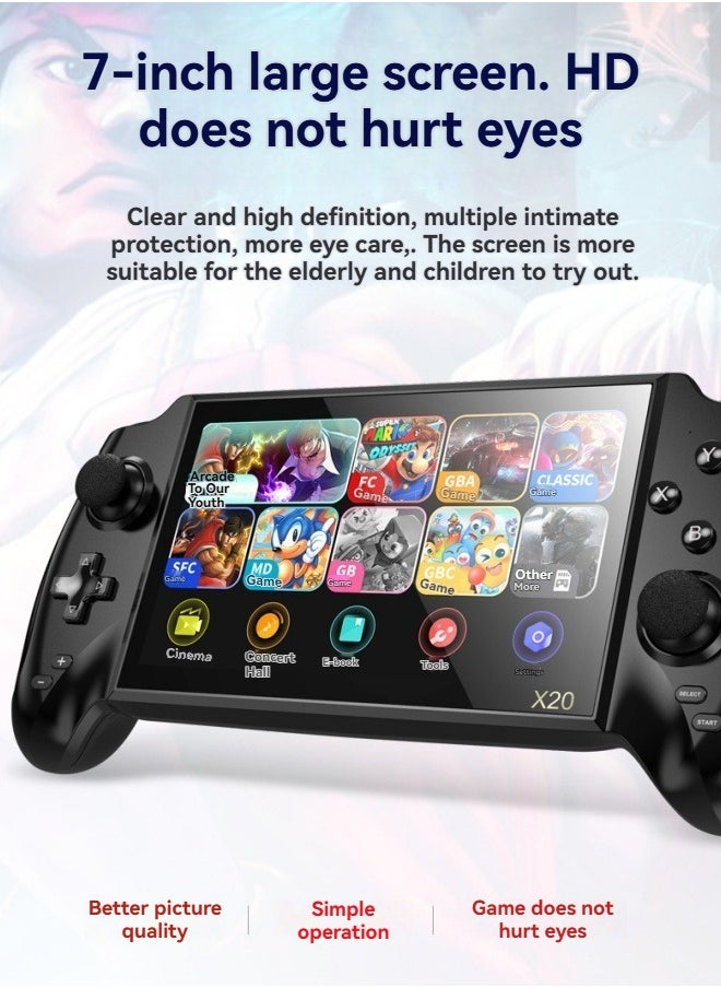 M MIAOYAN - Large screen 7-inch PSP handheld game console two-player arcade GBA retro NES game console FC - Image 1
