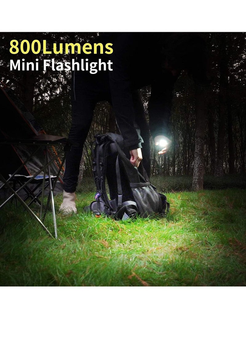 COB Small Flashlights, 800Lumens Bright Rechargeable Keychain Mini Flashlight 4 Light Modes Portable Pocket Light with Folding Bracket Bottle Opener and Magnet Base