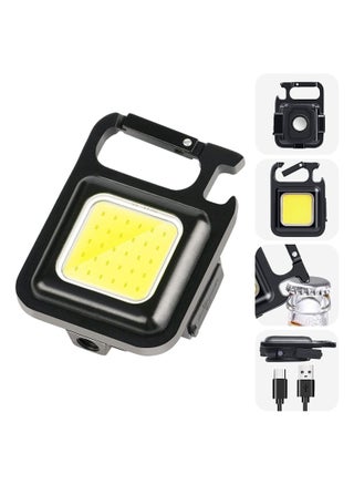 COB Small Flashlights, 800Lumens Bright Rechargeable Keychain Mini Flashlight 4 Light Modes Portable Pocket Light with Folding Bracket Bottle Opener and Magnet Base - pzsku/Z5BA6C983CAA36A4ABE33Z/45/_/1686668031/028de498-04e7-48e3-b6c8-e3156a66bb32