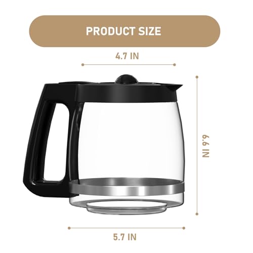 Shonshon 12-Cup Coffee Maker Glass Carafe Replacement Compatible with Hamilton Beach Coffee Maker Models 46310, 49980R, 49976, 49350, 49980A, 49980Z, 49983, 49618, 46300, 49966 1 Pack - Image 5