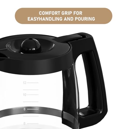 Shonshon 12-Cup Coffee Maker Glass Carafe Replacement Compatible with Hamilton Beach Coffee Maker Models 46310, 49980R, 49976, 49350, 49980A, 49980Z, 49983, 49618, 46300, 49966 1 Pack - Image 4