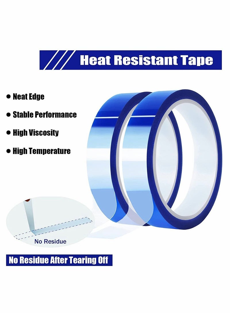 Y&D Heat Tape, High Temperature Resistant Tape Transfer for Sublimation Press Vinyl, No Residue - 2 Rolls Blue (108ft)  - Image 3