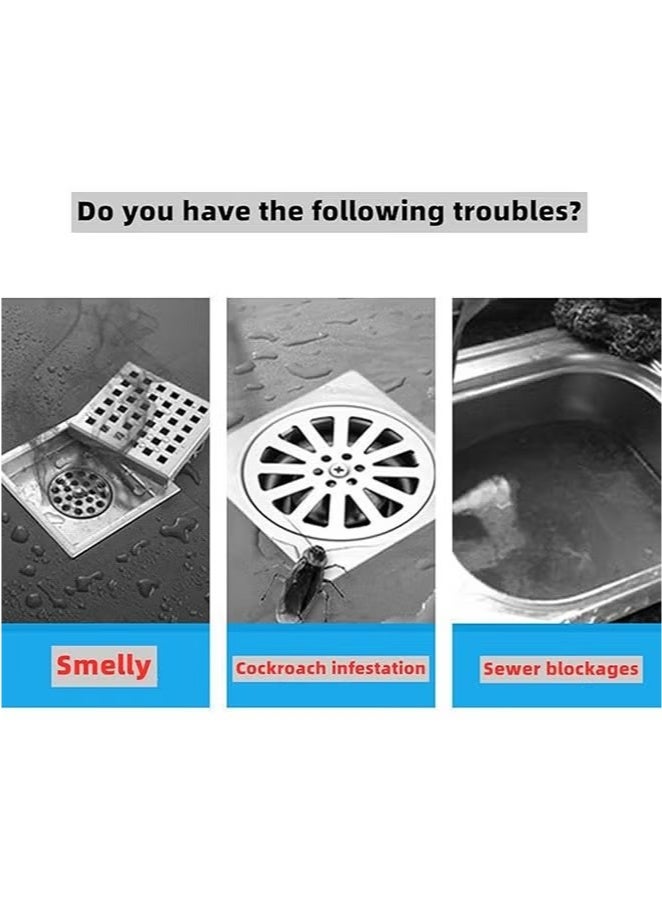 6 Pcs 15x15 CM Silicone Floor Drain Cover for Tub&Kitchen&Bathroom, Sewer Anti-Odor Mat, Deodorizing Drain Plugs, Floor Drain Smell Stopper - Image 3
