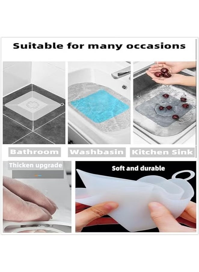 6 Pcs 15x15 CM Silicone Floor Drain Cover for Tub&Kitchen&Bathroom, Sewer Anti-Odor Mat, Deodorizing Drain Plugs, Floor Drain Smell Stopper - Image 2