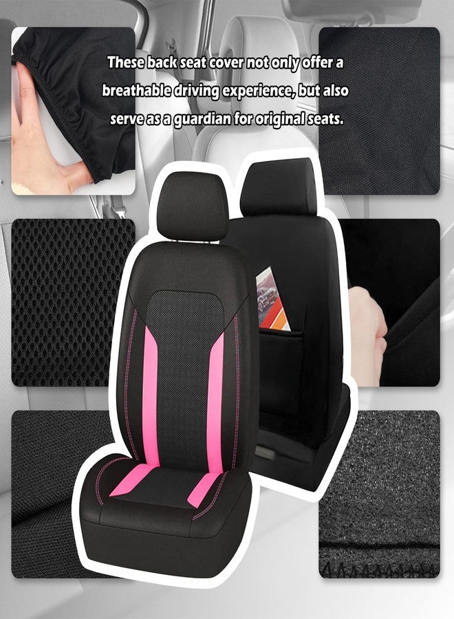 Figpade 4PCS Universal Car Seat Cover with Breathable Mesh Backrest,Comfortable Car Seat Protector with Foam Padding and Retaining Buckle,Highly Elastic Car Seat Covers Full Set (Pink) - Image 5