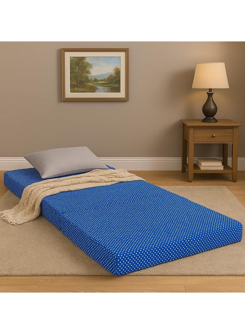 Karpentone 3 Fold Folding Mattress 180 x 90 x 10 cm, Portable Foldable Floor Mattress for Adults & Kids, Space-Saving Guest Bed for Home, Travel & Dorm, Light Blue - Image 1