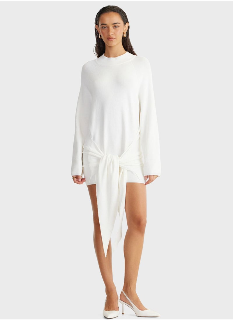 SNDYS - Embroidered Tie Detail Dress - Image 1