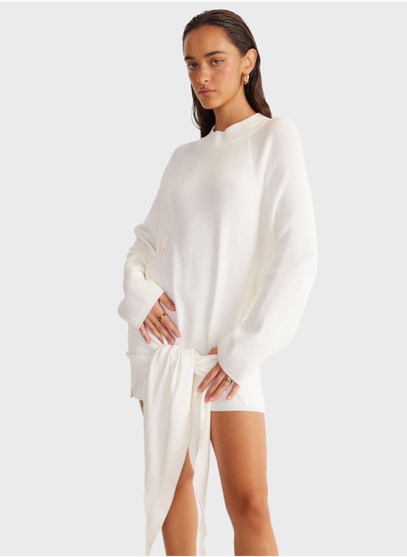 SNDYS - Embroidered Tie Detail Dress - Image 1