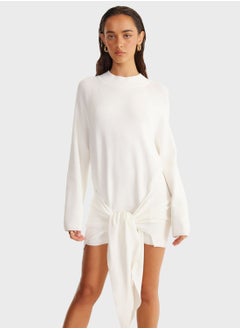 SNDYS Embroidered Tie Detail Dress  - Image 5