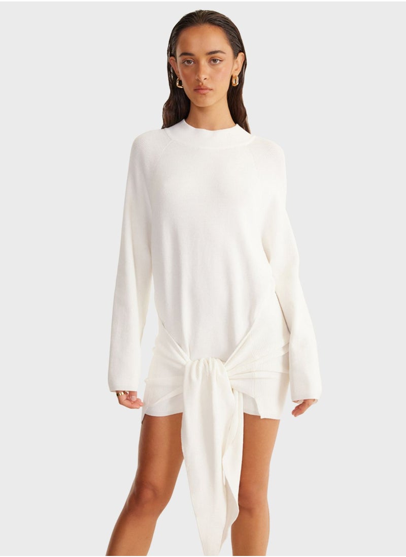 SNDYS - Embroidered Tie Detail Dress - Image 1