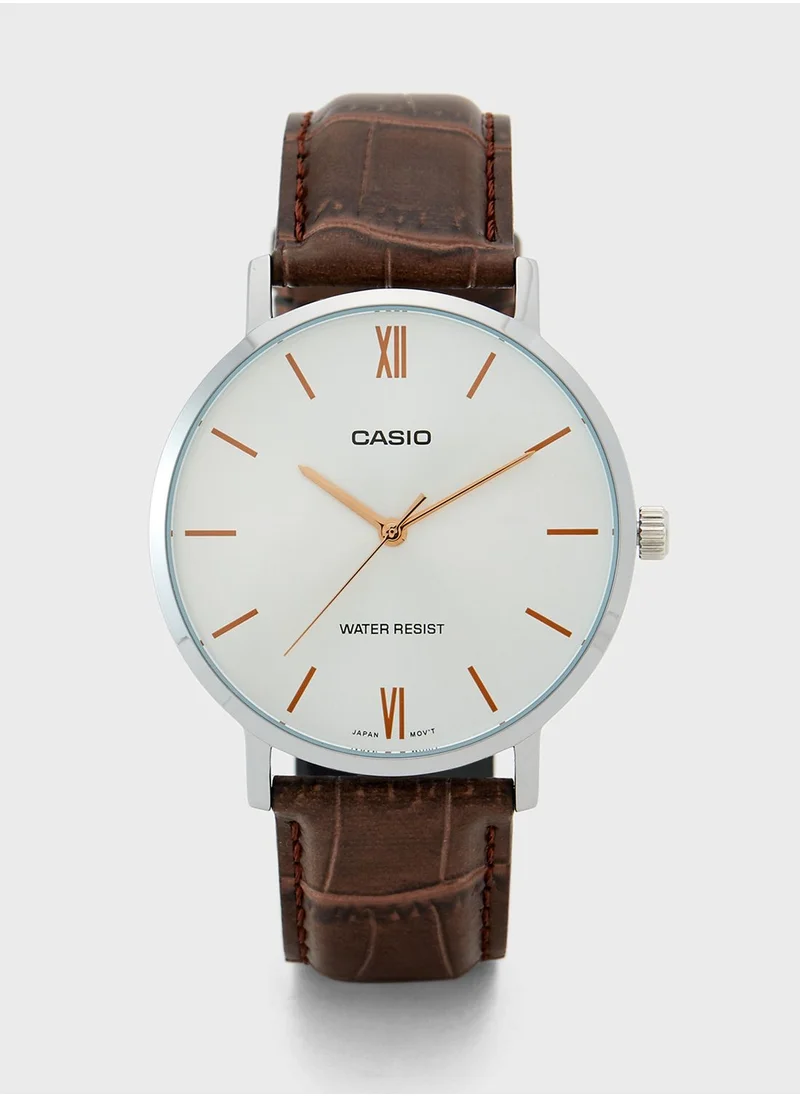 CASIO Classic Leather Strap Analog Watch