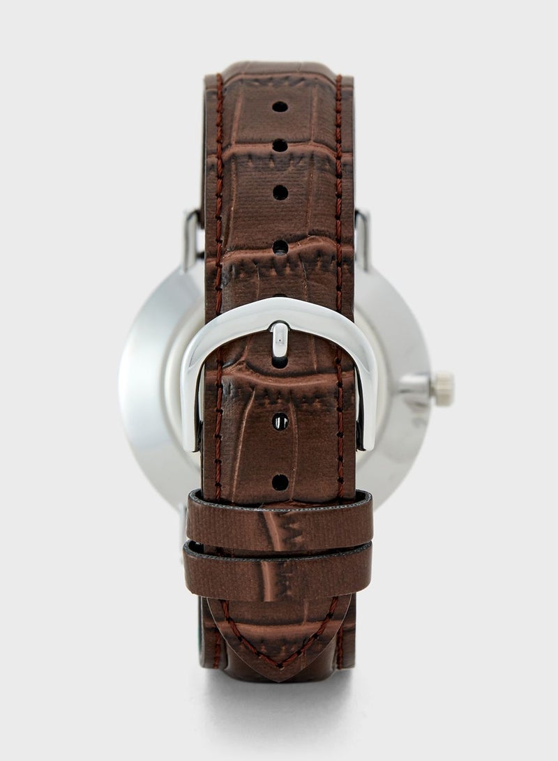 كاسيو ساعة انالوج جلد اصلي - Image 3