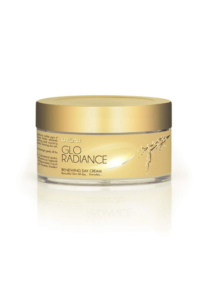 أوزون جلو راديانس كريم نهاري مجدد للبشرة 50 جرام لبشرة متوهجة وشابة. تركيبة مرطبة ومغذية لعلاج البشرة الباهتة التالفة - خالٍ من البارابين والكبريتات - Image 1
