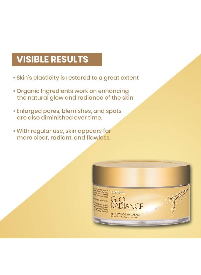 أوزون جلو راديانس كريم نهاري مجدد للبشرة 50 جرام لبشرة متوهجة وشابة. تركيبة مرطبة ومغذية لعلاج البشرة الباهتة التالفة - خالٍ من البارابين والكبريتات - Image 4
